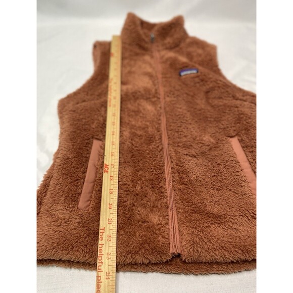 Patagonia Los Gatos Vest Womens Med Burnt Orange Lined Fleece High Pile Full Zip - Picture 9 of 9